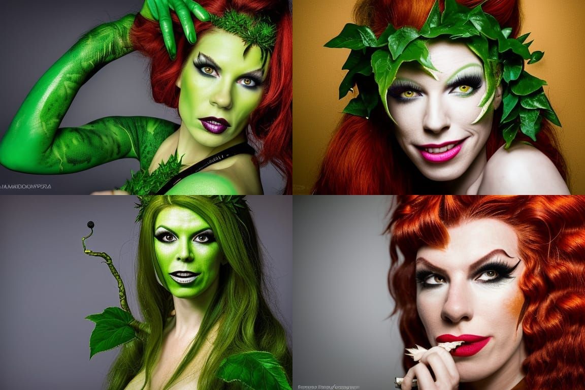 Poison Ivy Close-Up Portrait in Professional Photography Sty...