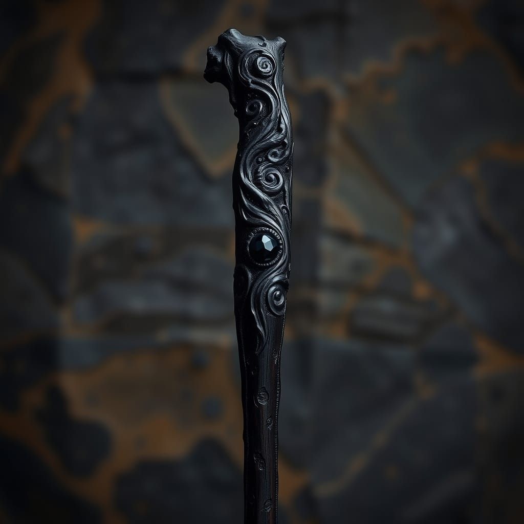 Mysterious Wand of Fossilized Wood and Onyx