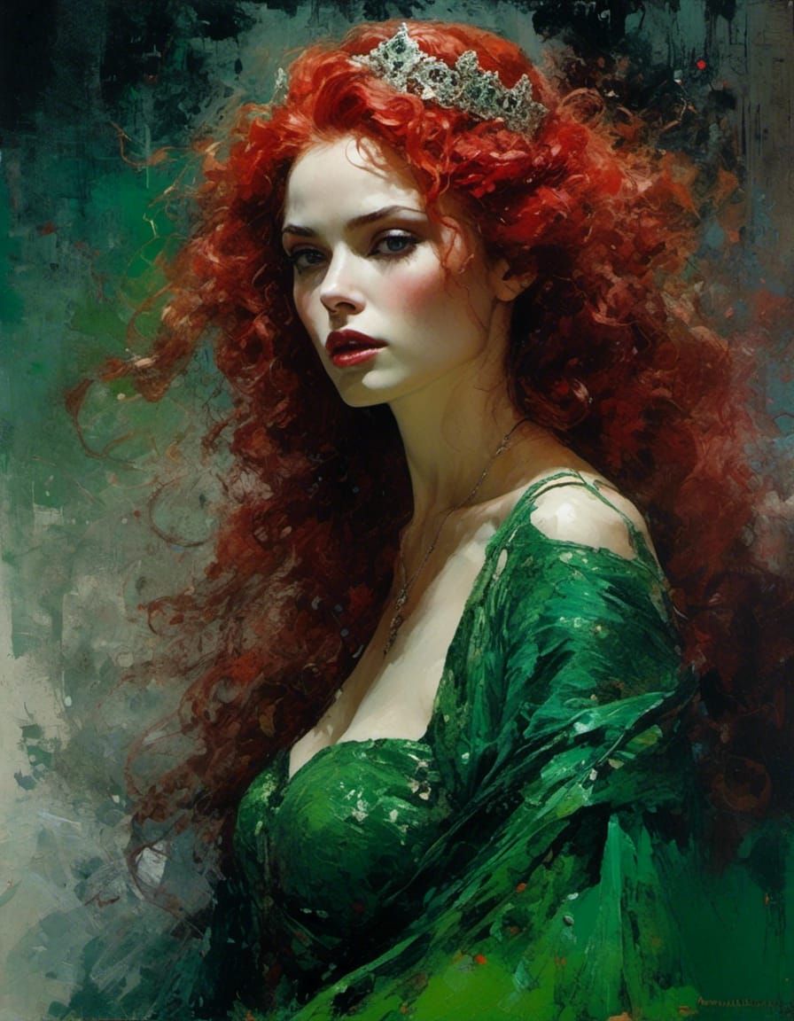 Glittering Vampiress in Gothic Portrait Style