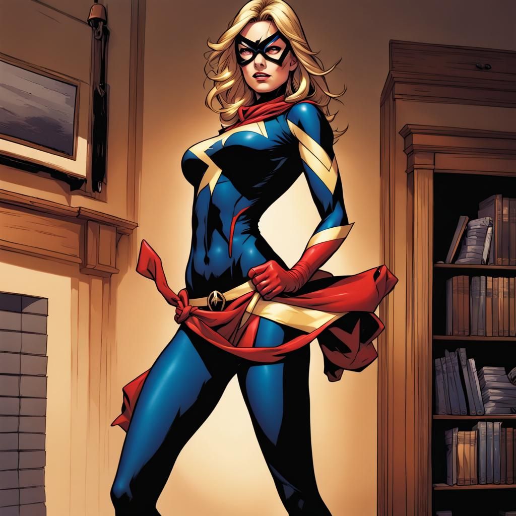 Ms. Marvel Comic Book Art Posing