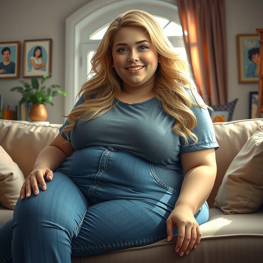 Sensual Woman in Elegant Living Room