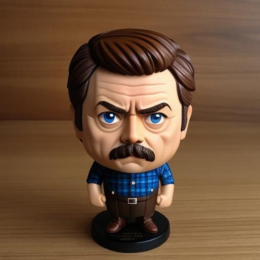 Ron Swanson Bobblehead Figurine