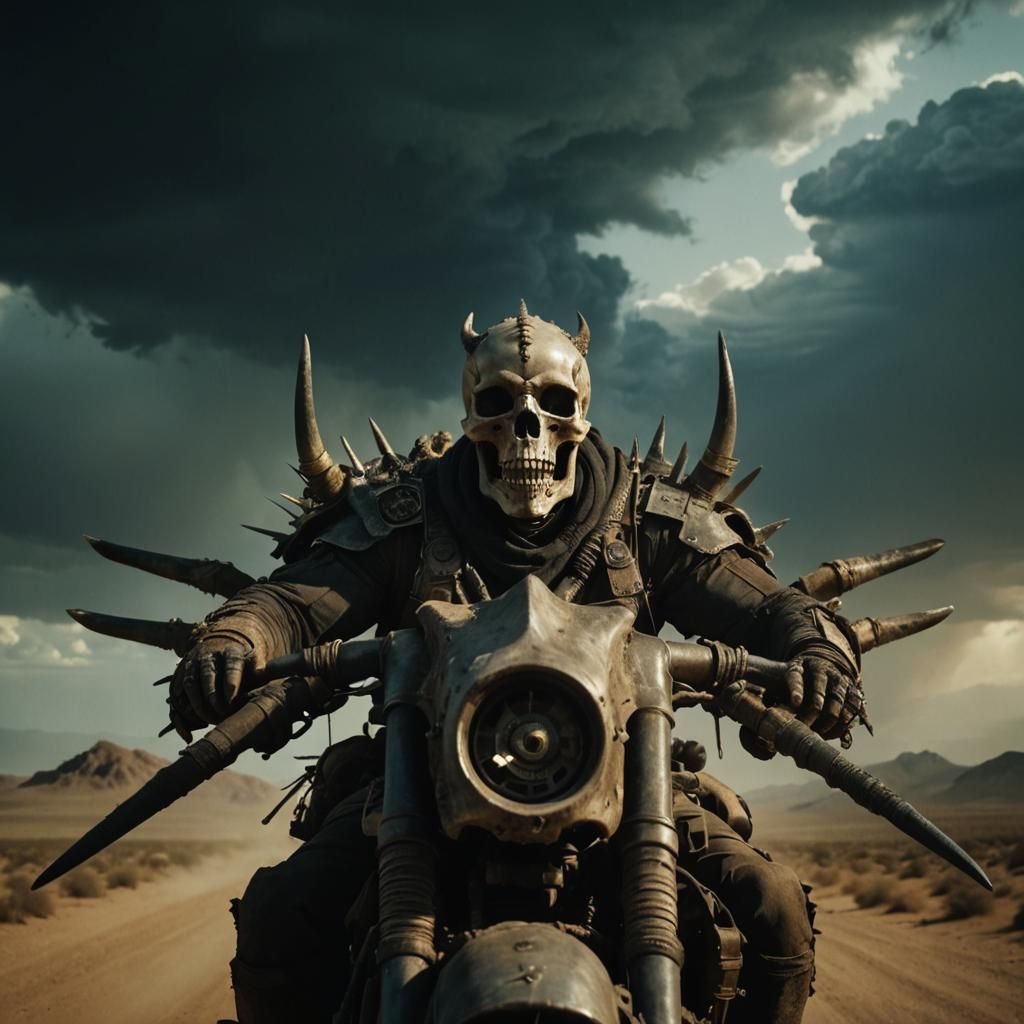 Horned Skull in Thunderous, Cinematic Style