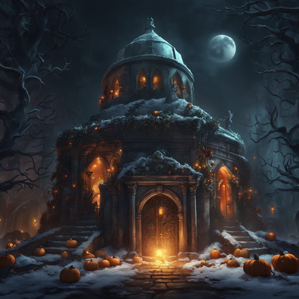 Haunted Christmas Crypt Concept Art