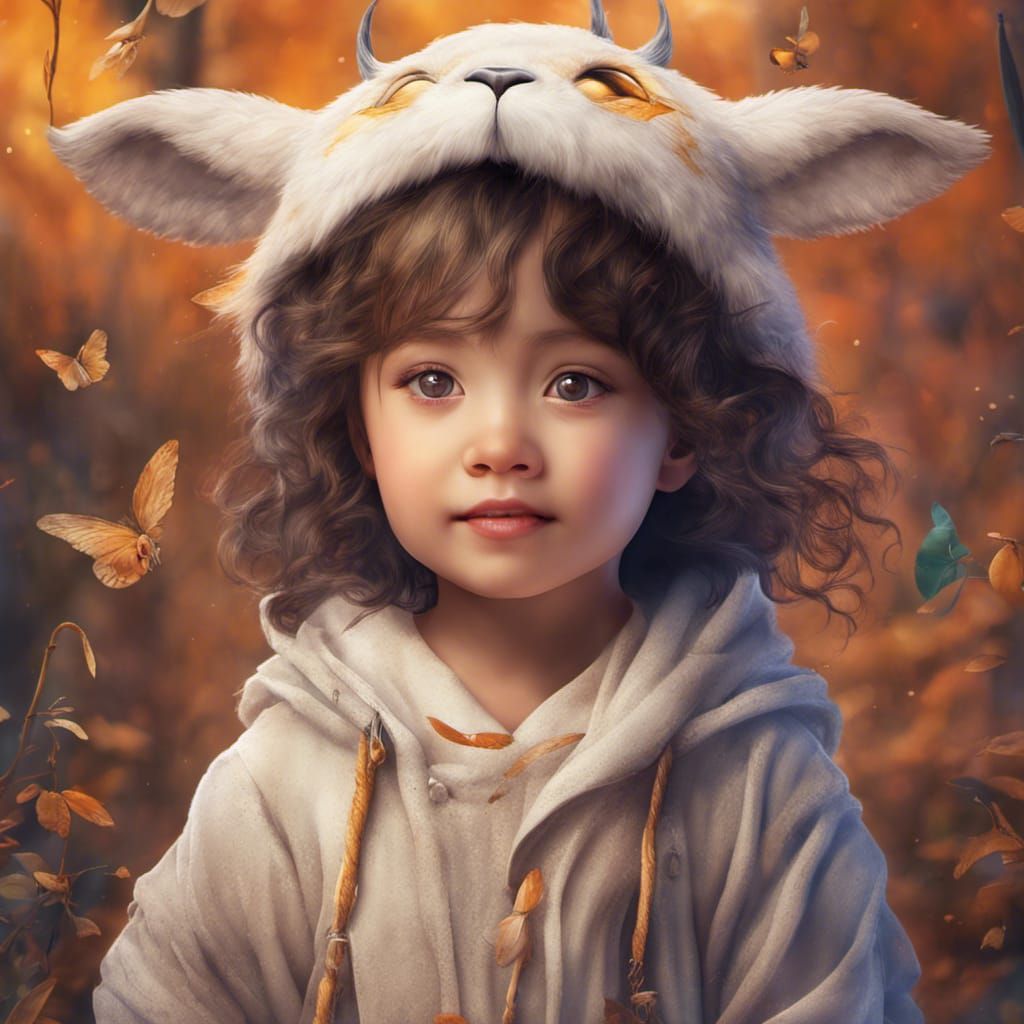 Adorable Toddler Portrait: Digital Masterpiece