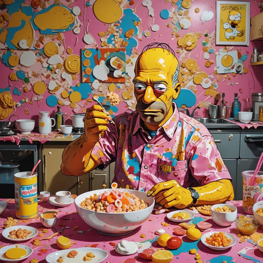Homer Simpson's Surreal Pop Art Breakfast