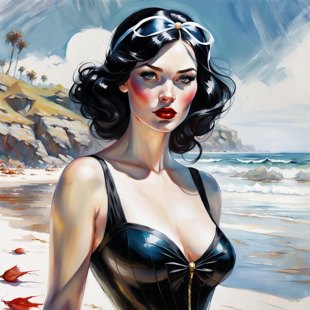 Snow White at the Beach in Renaissance Style