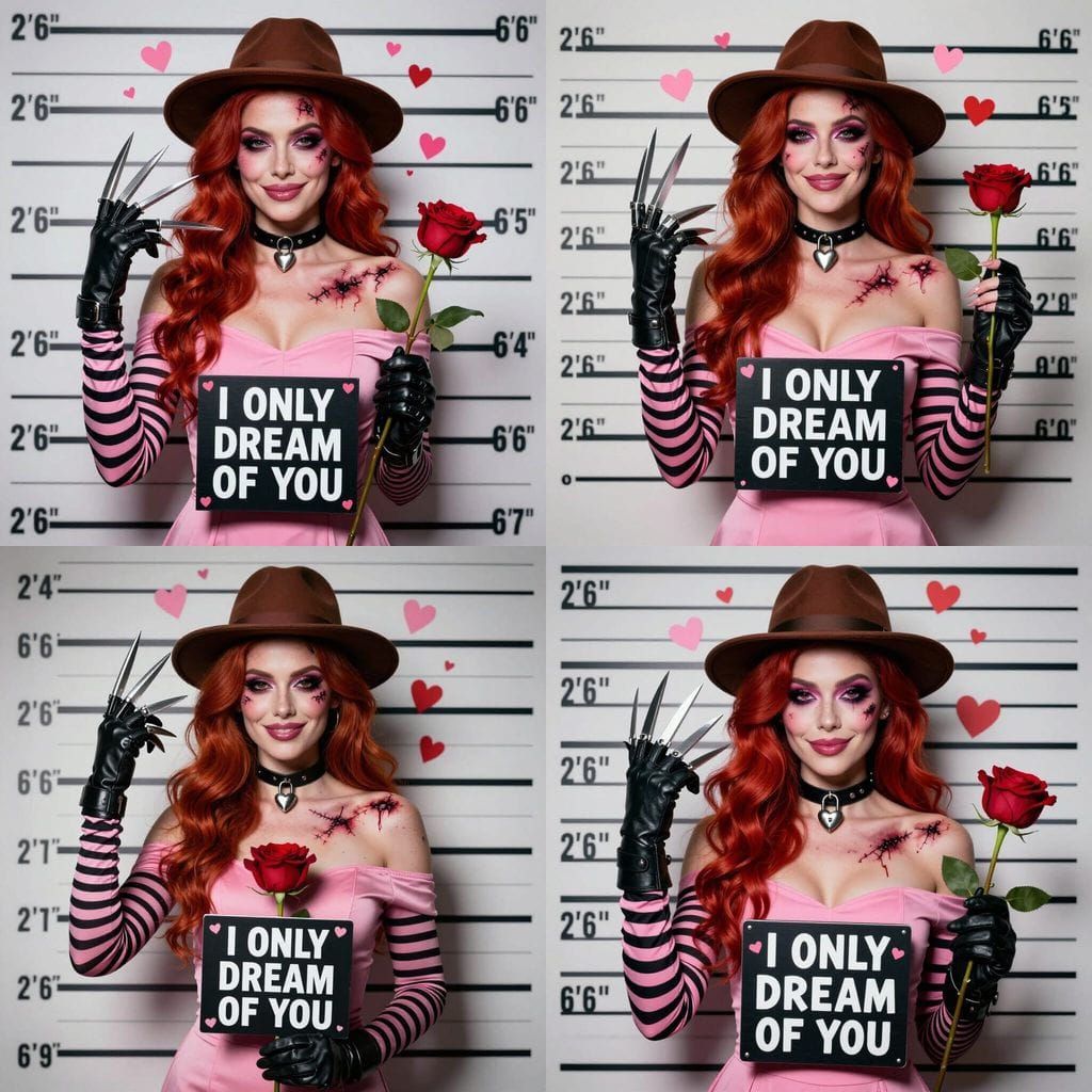 Dark Valentine Horror Portrait in Cinematic Style