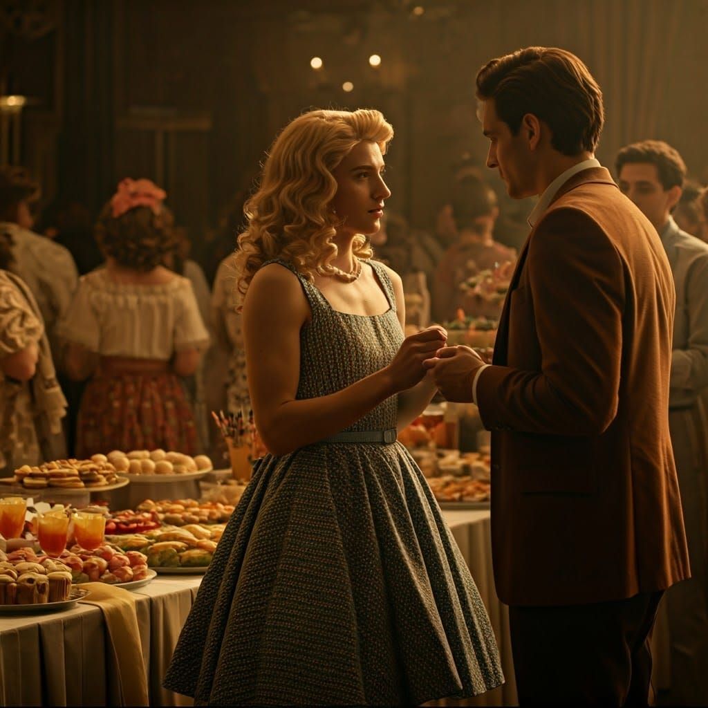 Elegant Young Gentleman in Vibrant 1950s Party Attire