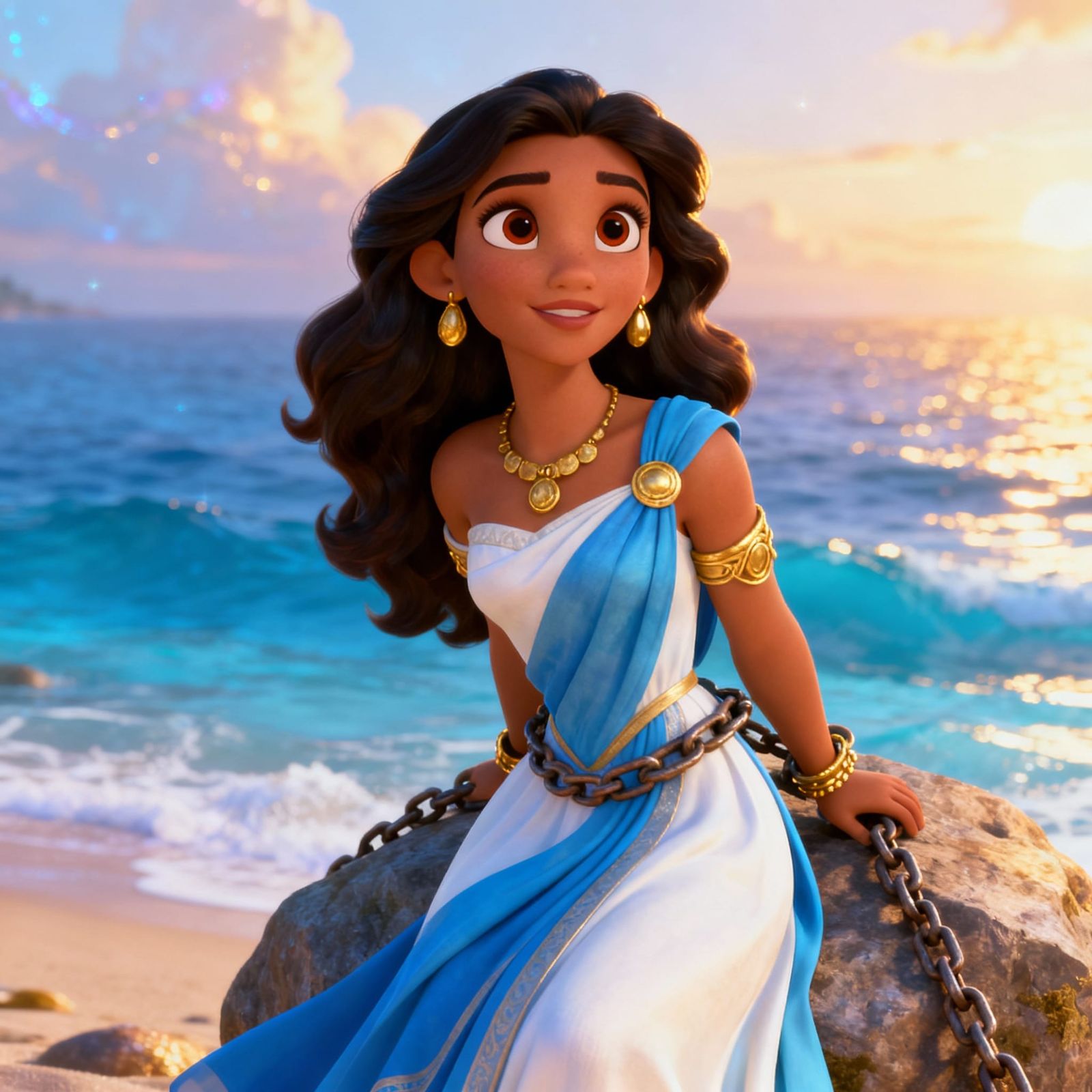 Disney Princess Chained to Seaside Rock