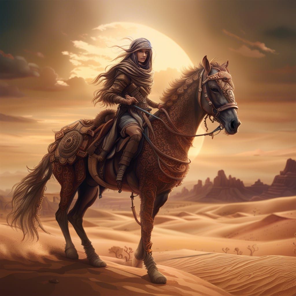 Epic Desert Centaur in Digital Matte Painting