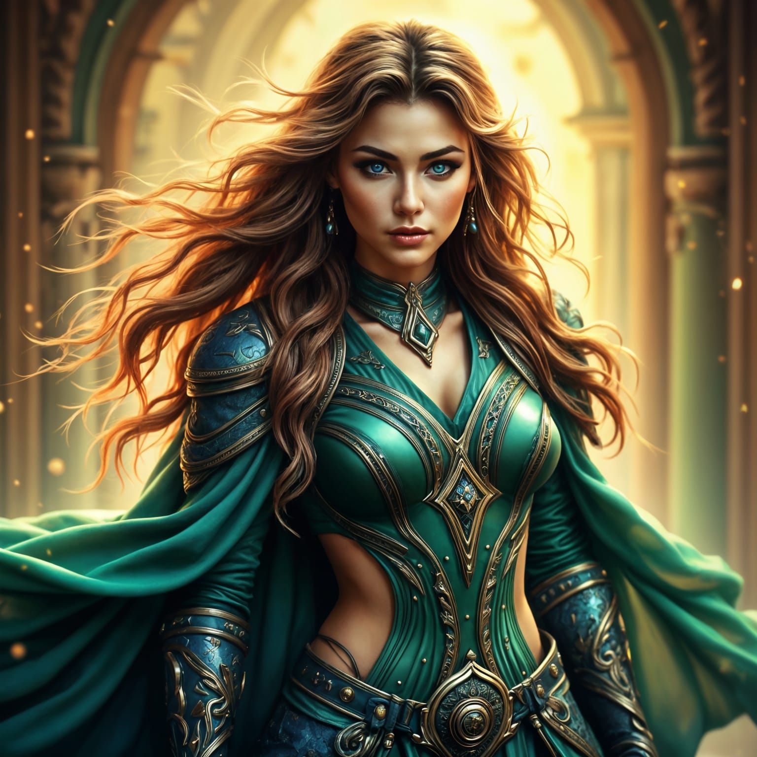 Elegant Villainess in Emerald Green