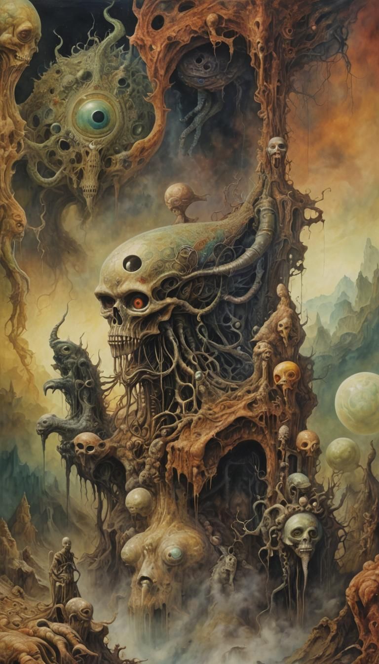 Psychedelic Dreamplay: A Surreal Fantasy Painting