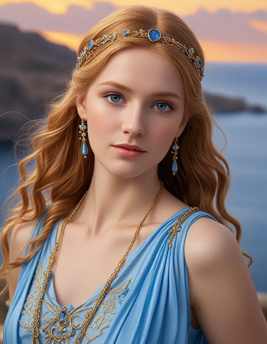 Goddess of Whimsy in Ancient Greek Elegance