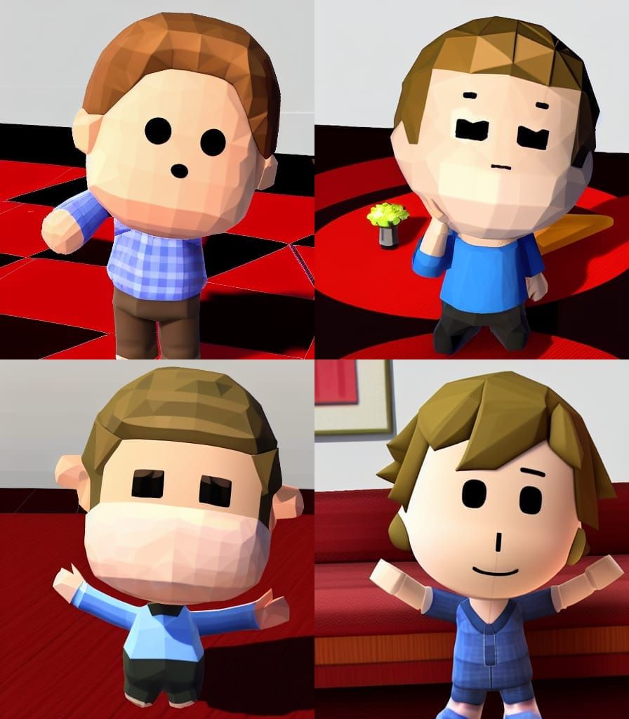 Low Poly Mii Character from Tomodachi Life