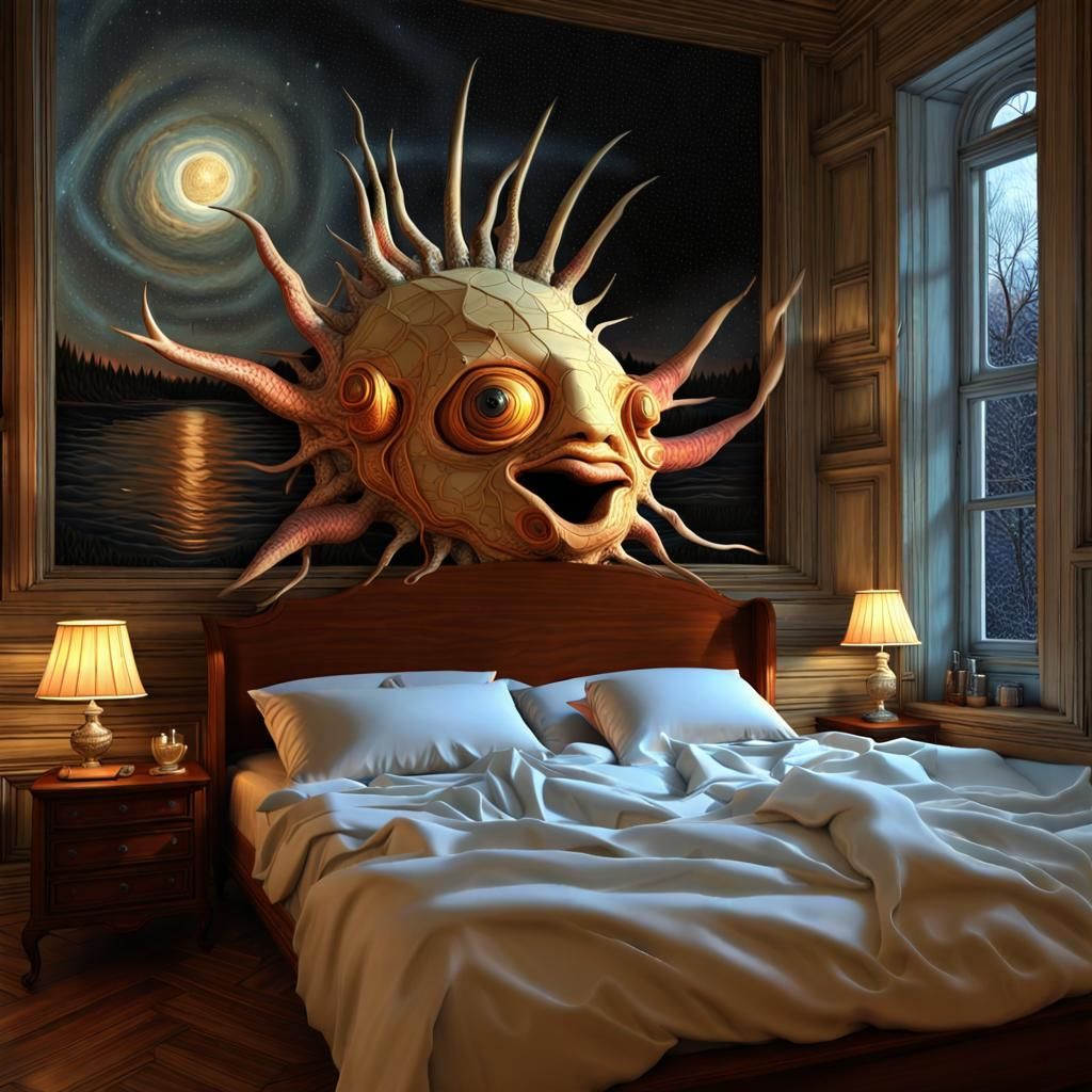 Surreal Fish in Dark Lagoon: Magic Realism