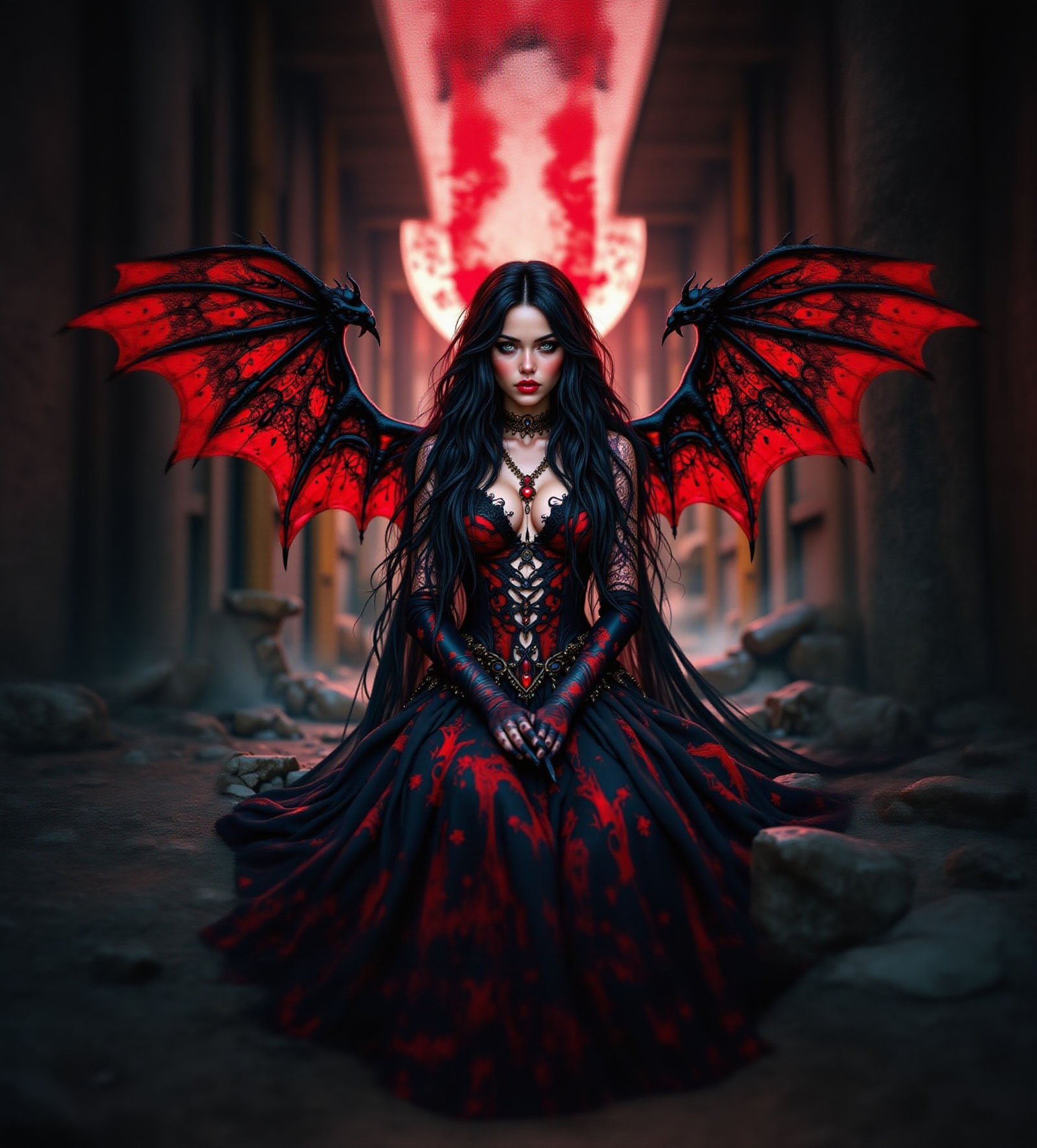 Jenna Ortega as Lady Death: Photorealistic Portrait