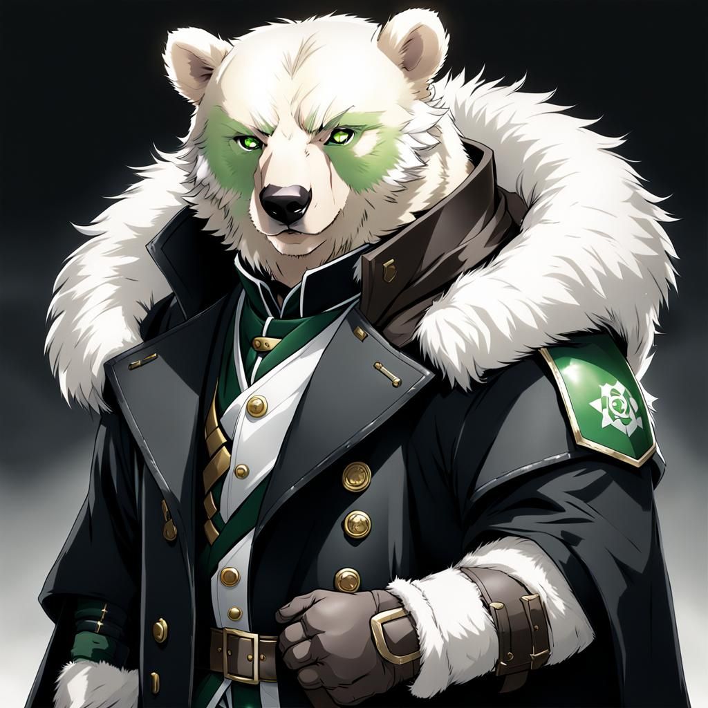 Armored Bear Character in Anime Style