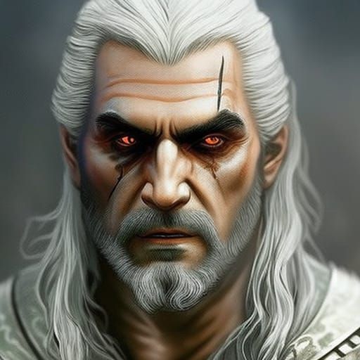 Hyperrealistic Portrait of Henry Cavill as Witcher