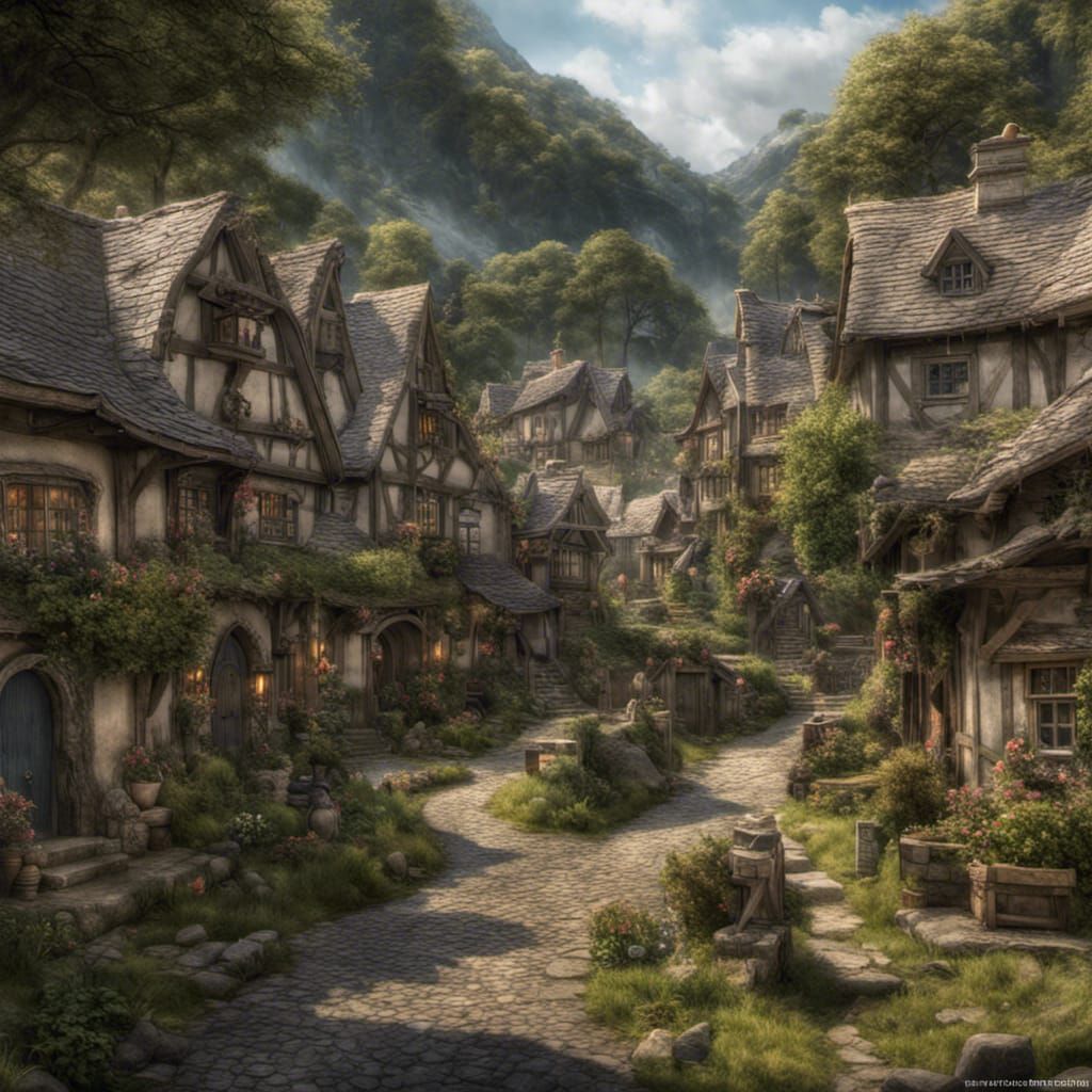 Realistic Hyperdetailed Rivendell from The Hobbit