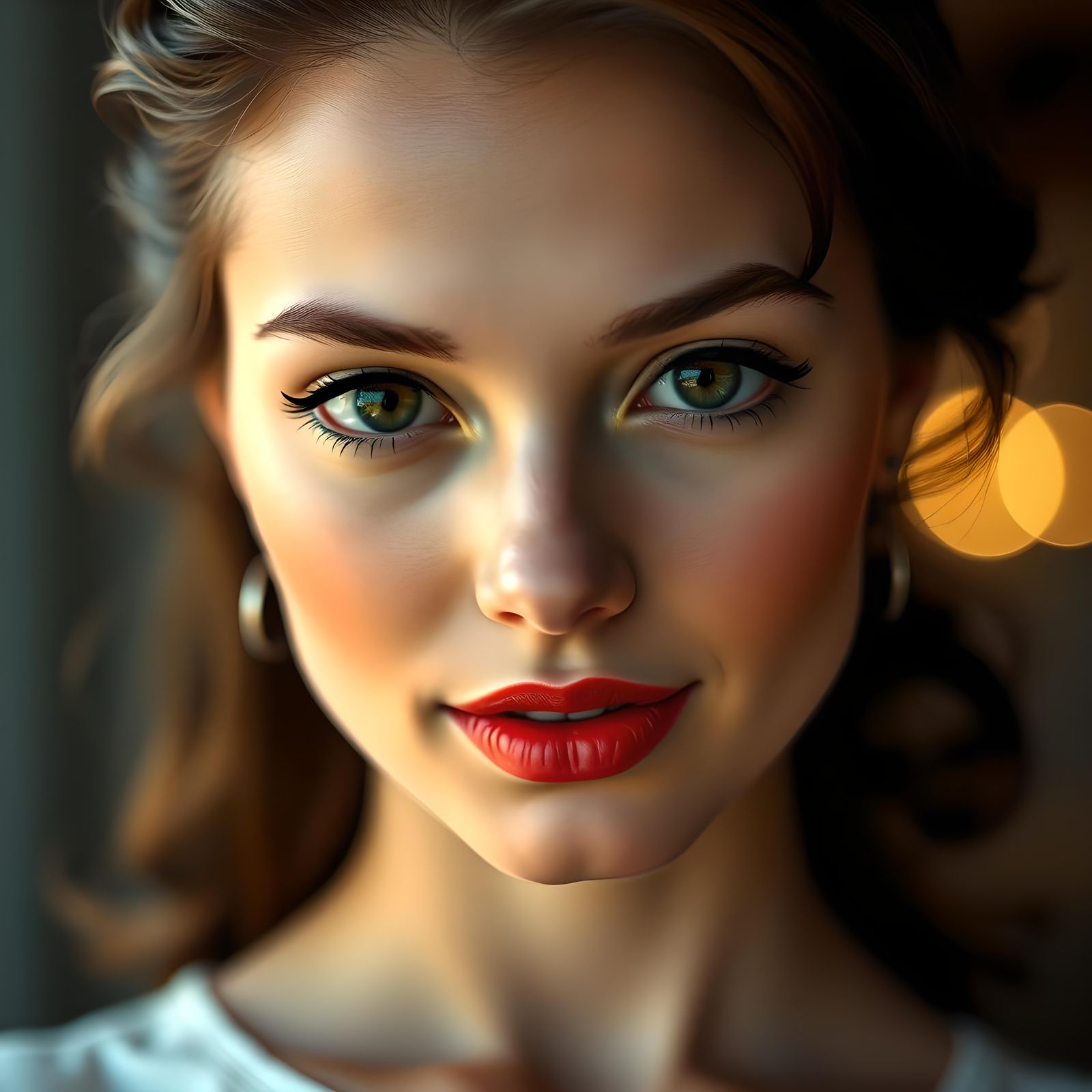 Hyperrealistic Portrait of a Beautiful Young Woman