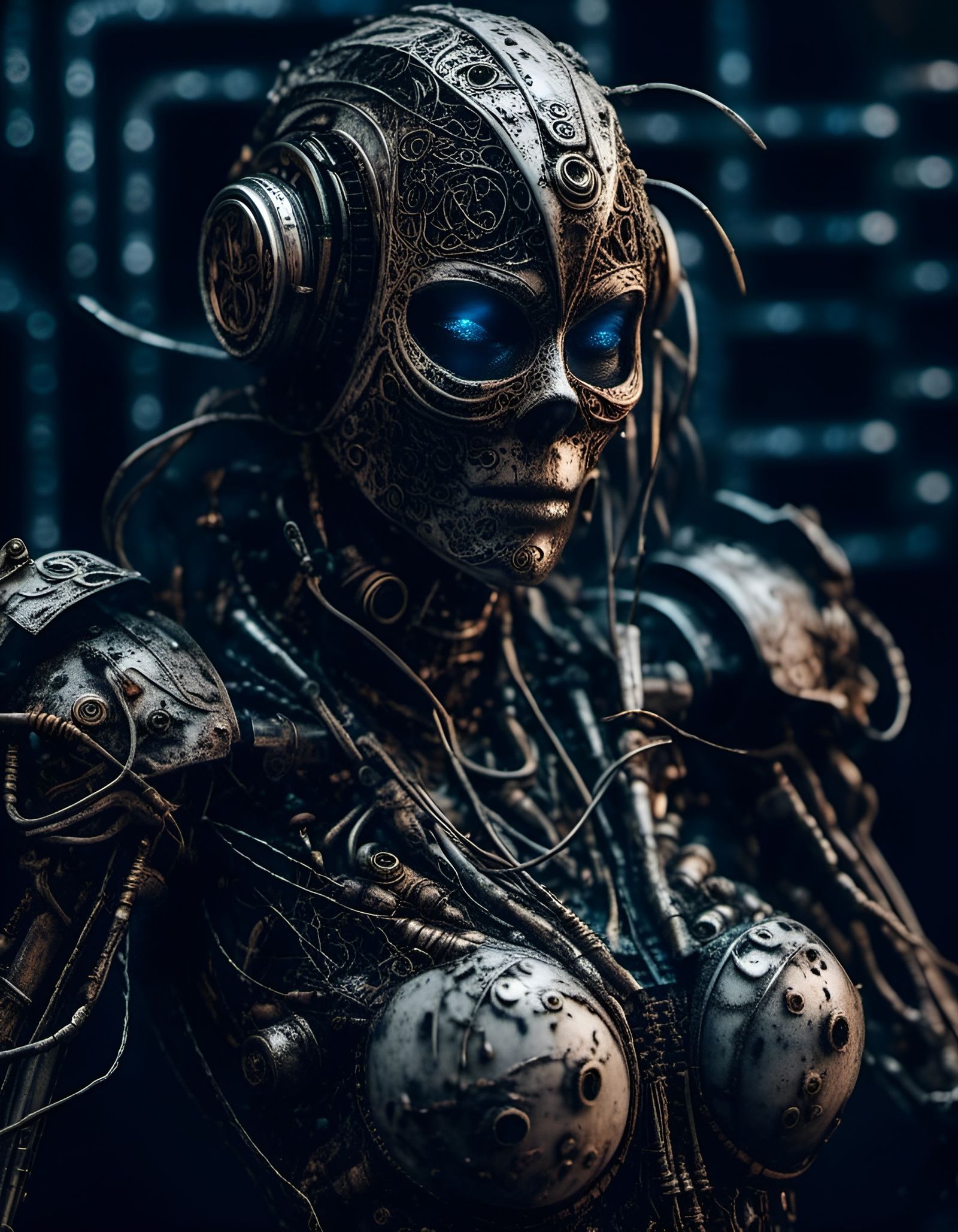 Hyperdetailed Murderbot Portrait with Opaque Mask