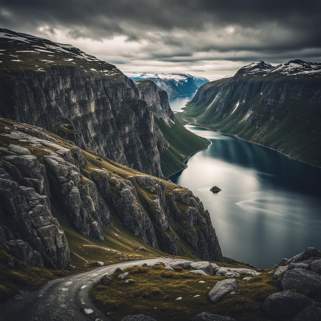 Hyperrealistic Norway Landscape in Sharp Focus