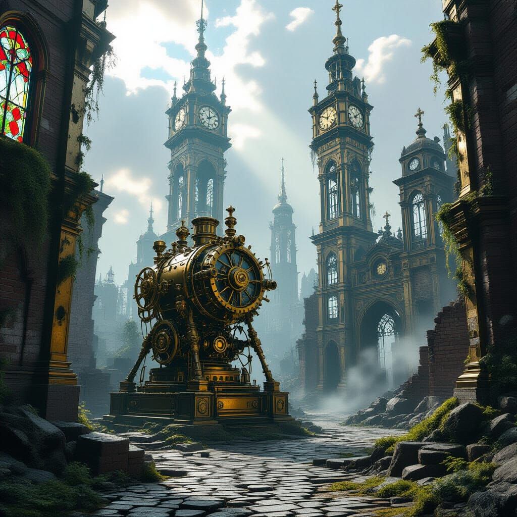 Steampunk Automaton in Ruined Clockwork City