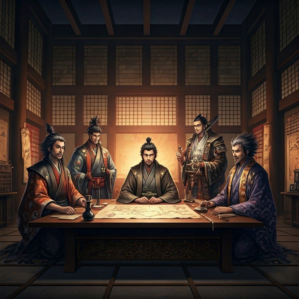 War Council in Manga Style Chamber