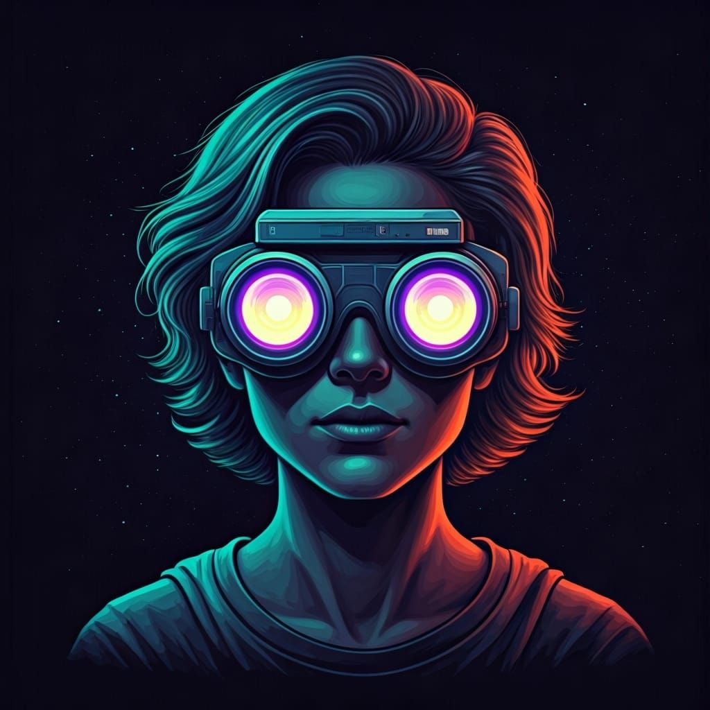 Trendy Neon Solar Night Vision Goggles in Futuristic Style