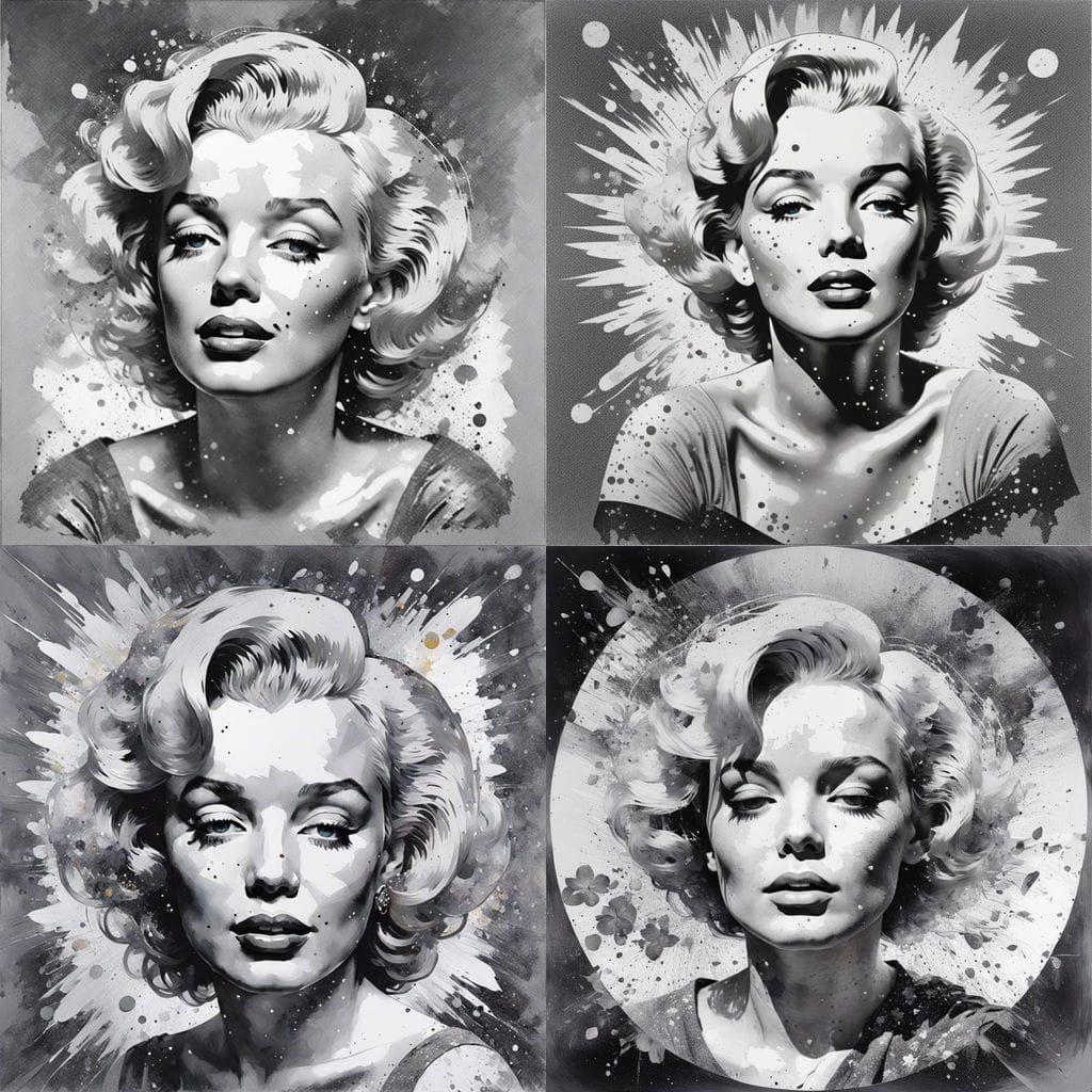 Marilyn Monroe's Face Transformed into a Kaleidoscope of Col...