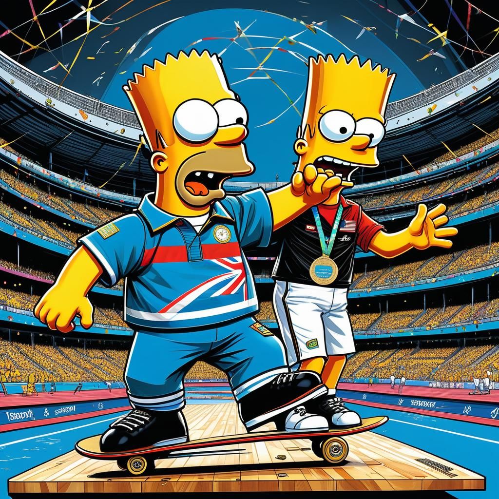 Sansation Mr Bart Simpson wins the gold 🥇 medal in Olympic ...