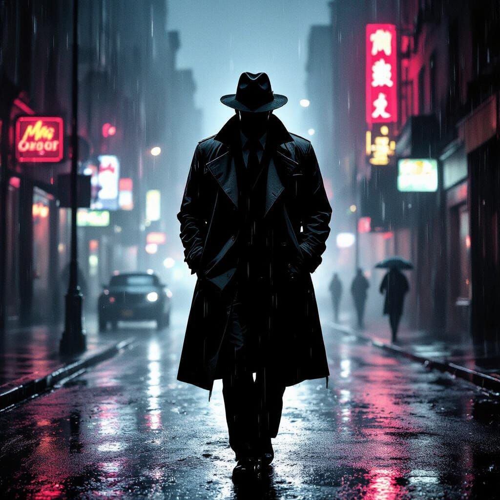 Noir Detective in Neon City