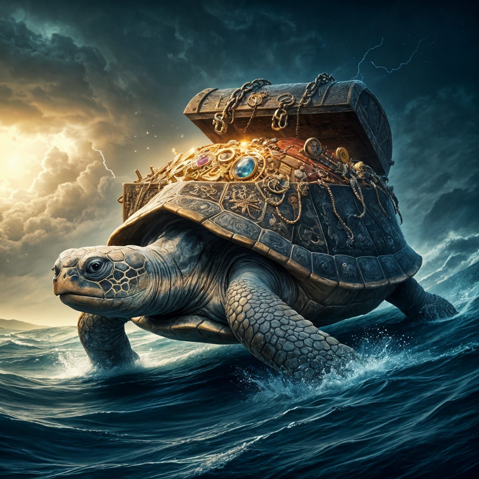 Giant Turtle Emerges From Sea With Treasure