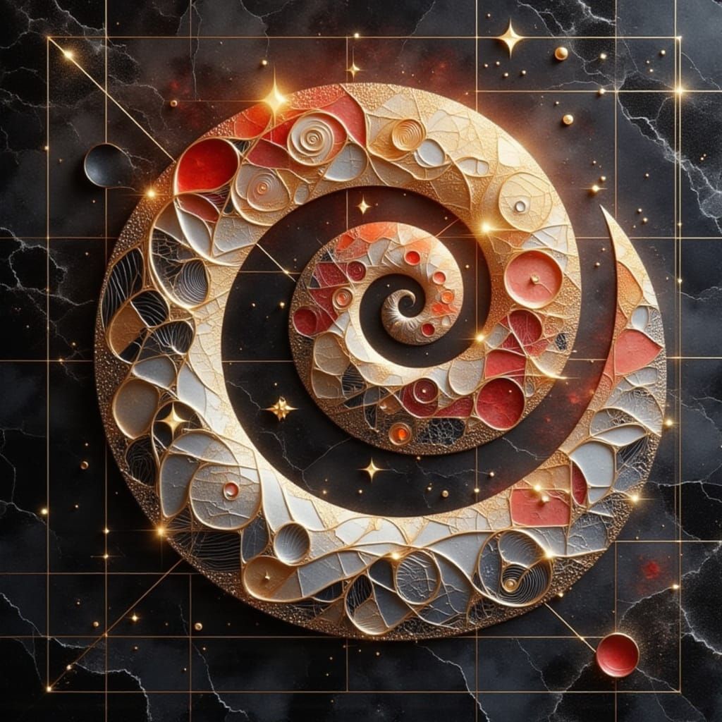 Elegant Euler Spiral on a Cartesian Graph in Luminescent Col...