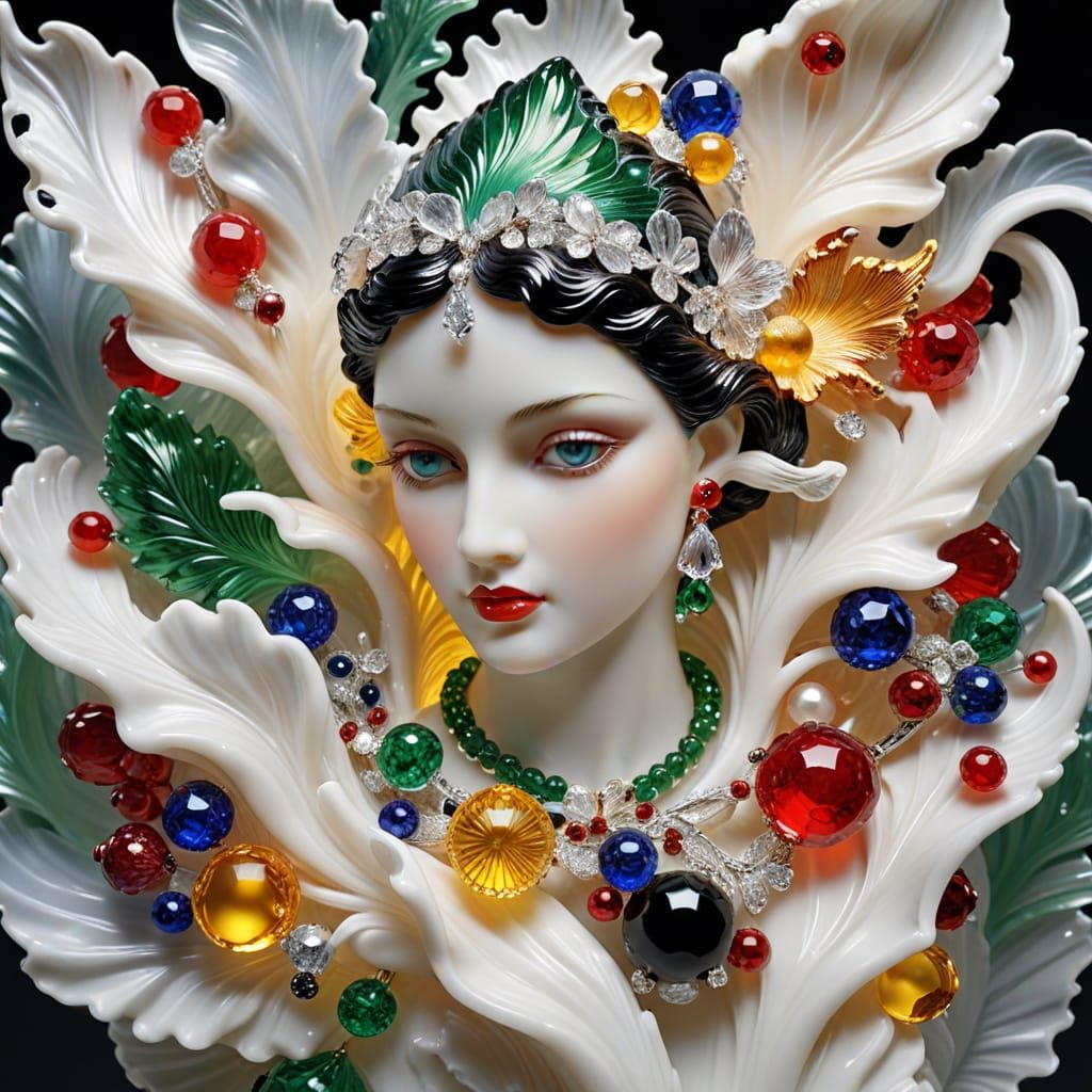 Luxurious Lalique Glass Art in Vibrant Colors