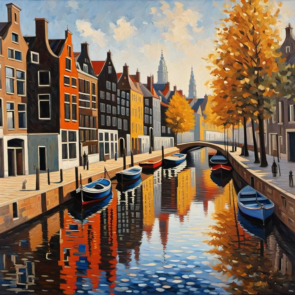 Reflections in a Dutch canal