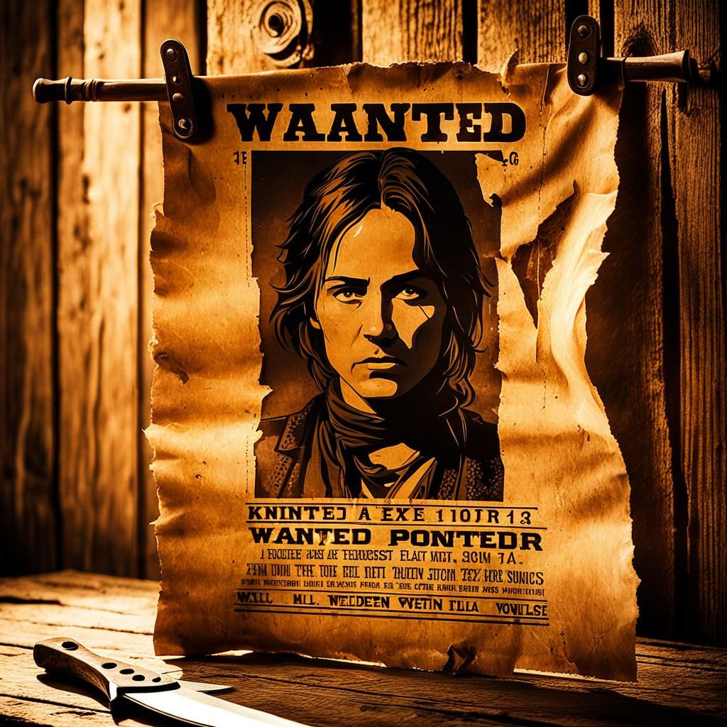 Grungy Western Wanted Poster Film Still