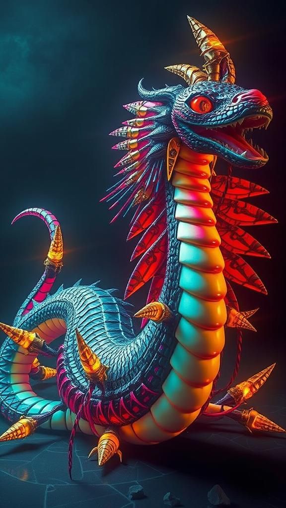 Serpent Deity in Dada-Inspired Photogram Style