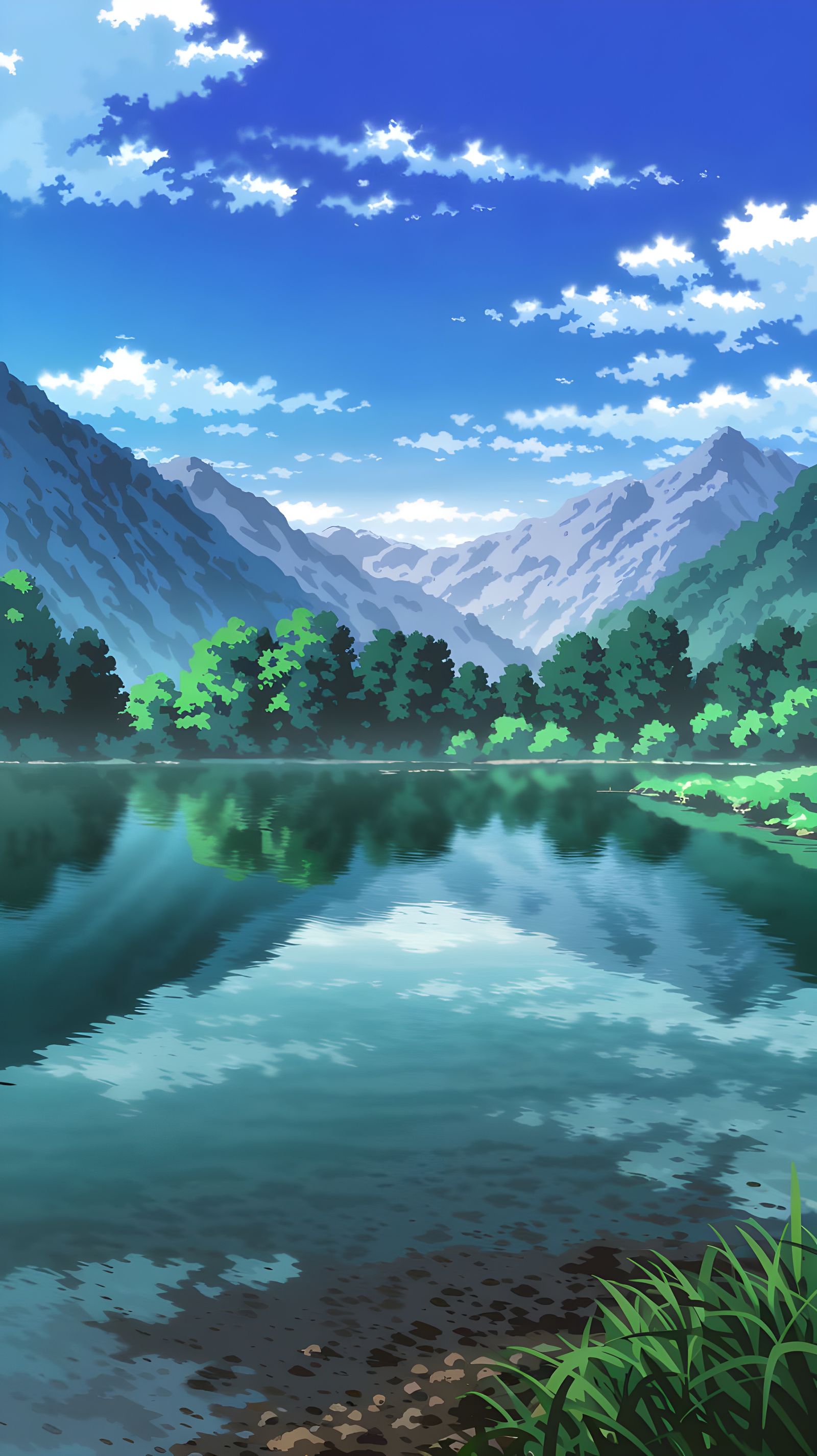 Serene Valley Lake Landscape