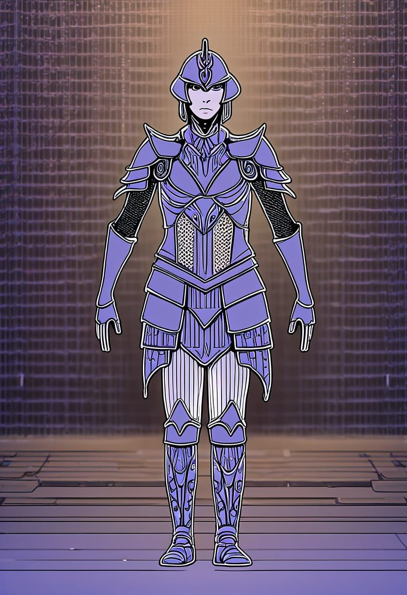 Griffin Knight in Golden Armor, Detailed 3D Anime Art