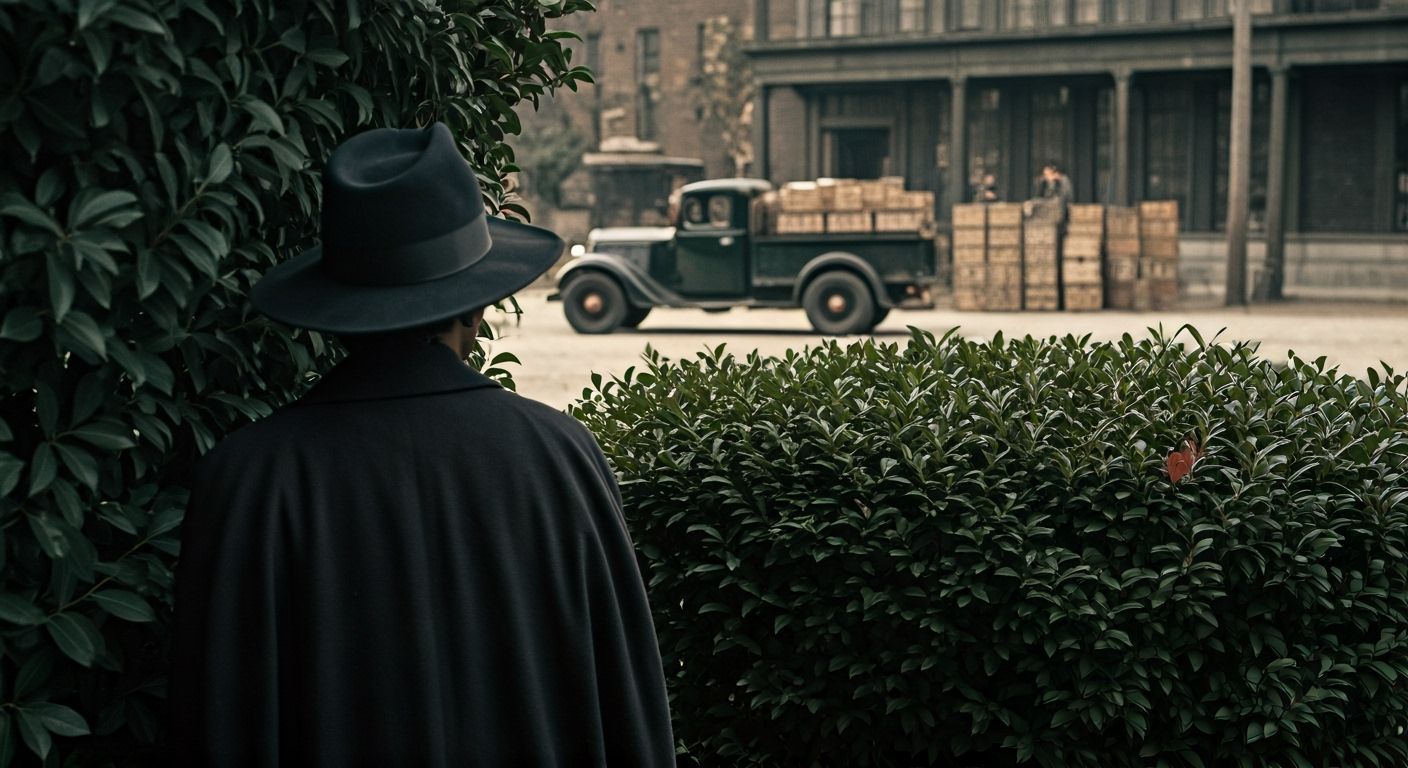 Noir Scene: Woman, Bootleggers, Vintage Truck