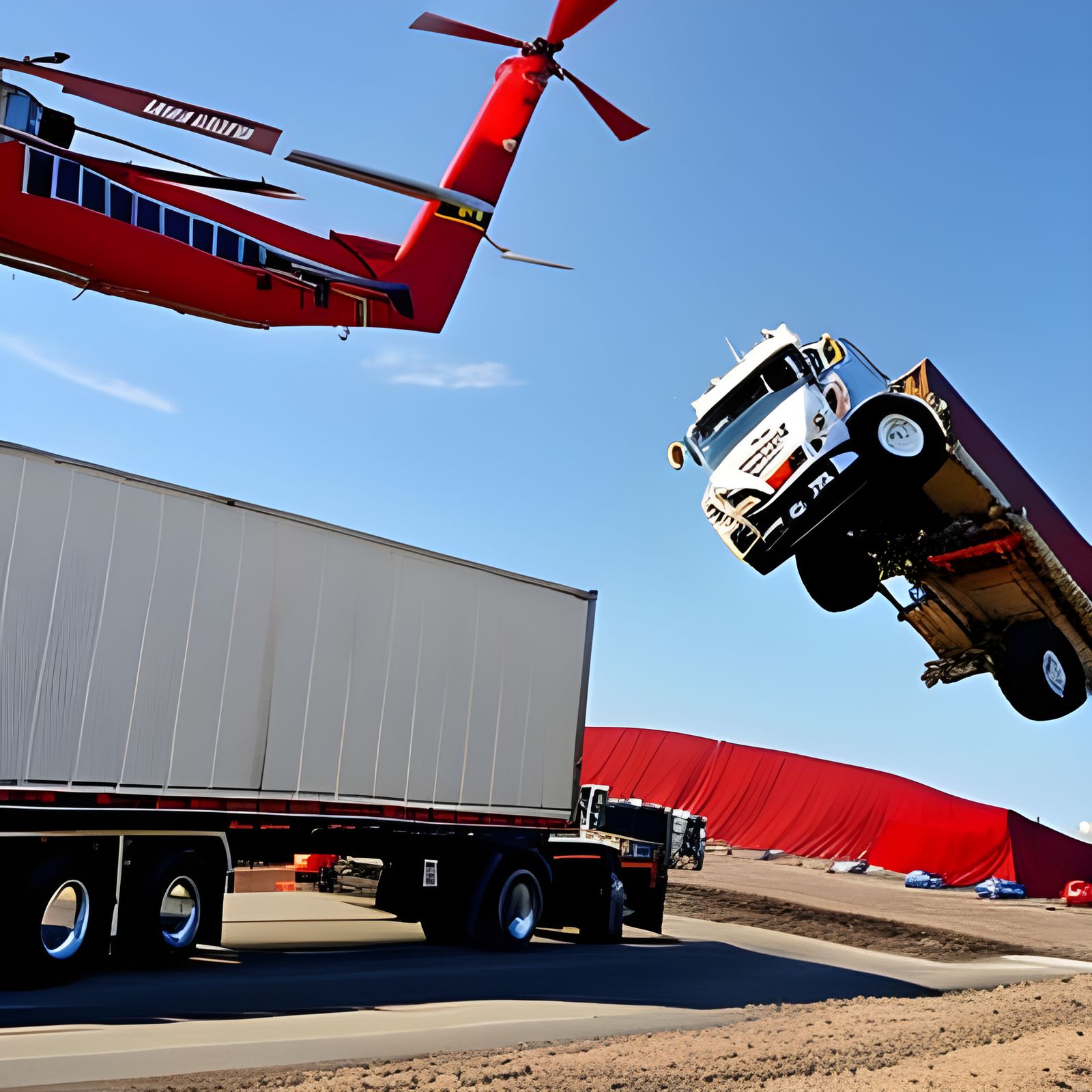 Vehicular Mayhem: Trucks, Trailers, and Helicopter Action