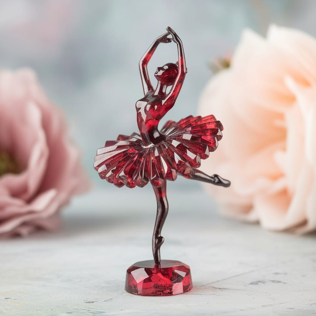 Proustite Crystal Ballerina Miniature Sculpture