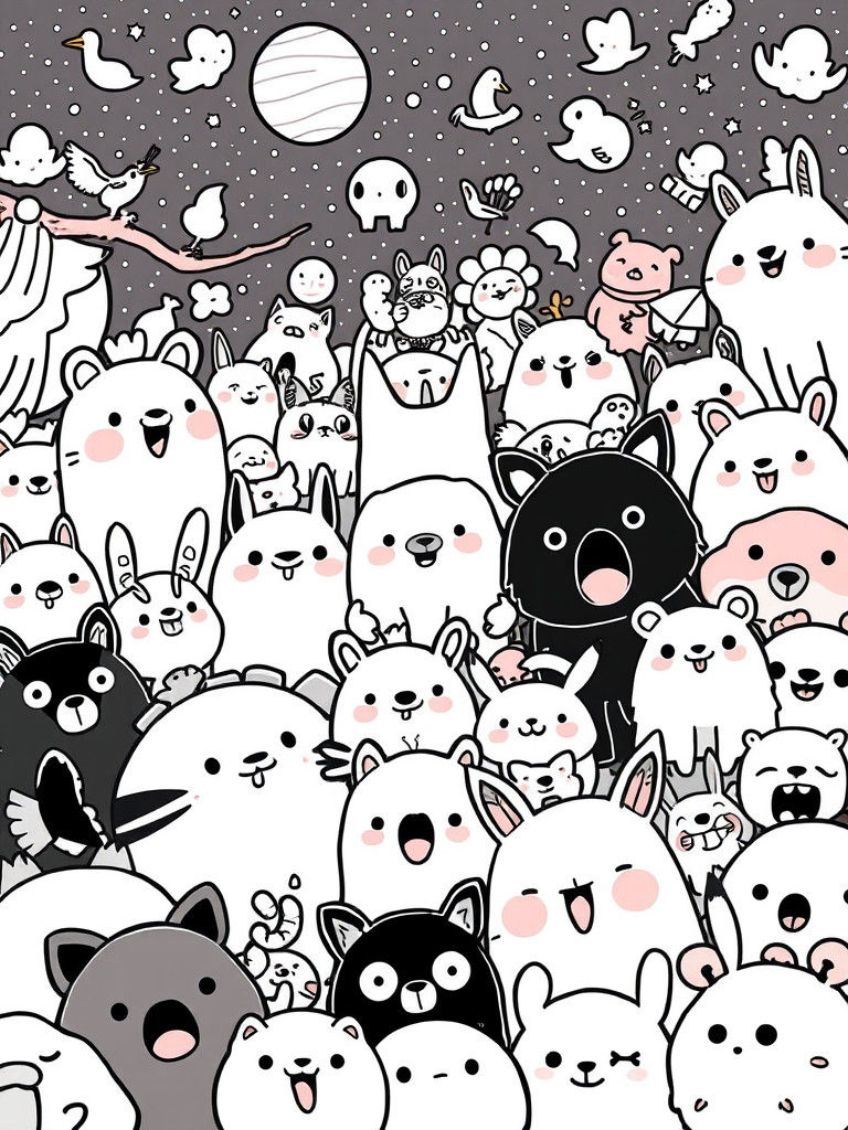 Whimsical Doodle World in Studio Trigger Style