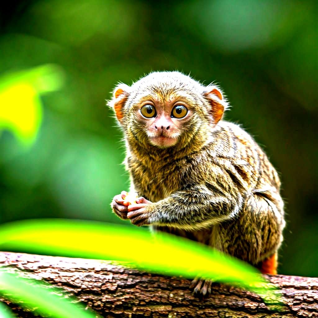 Adorable Monkey with Expressive Eyes in Jungle Habitat