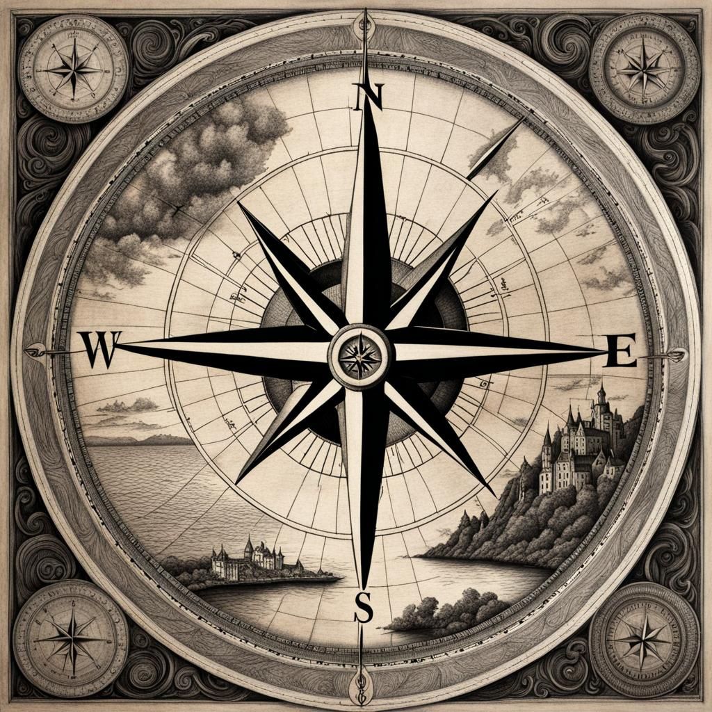 Fictional Islands: Old World Map in Charcoal