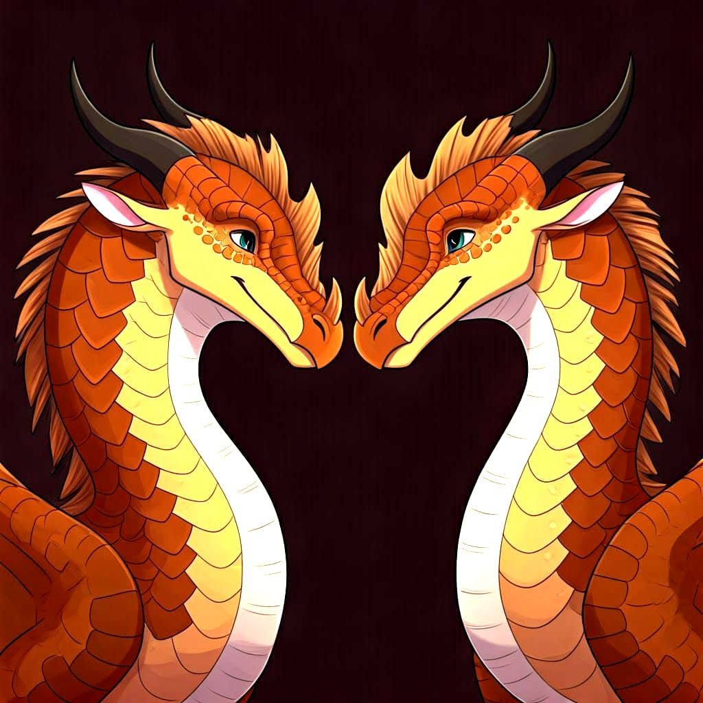 Dragons in Heart-Shaped Embrace, Sandwing Style