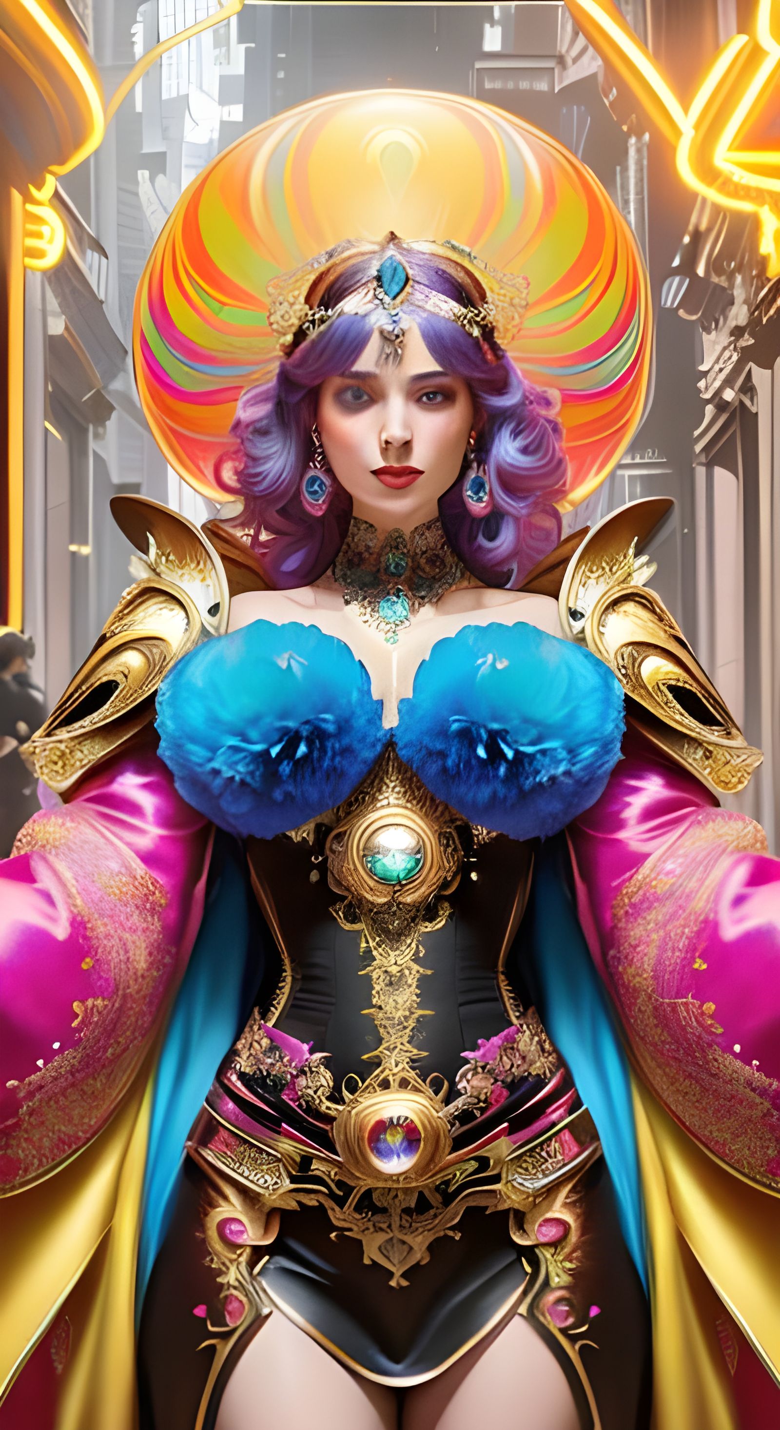 Cyberpunk French Aristocrat in Extravagant Garment