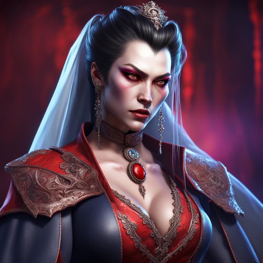 Dracula's Bride as Hyperrealistic Tekken Character